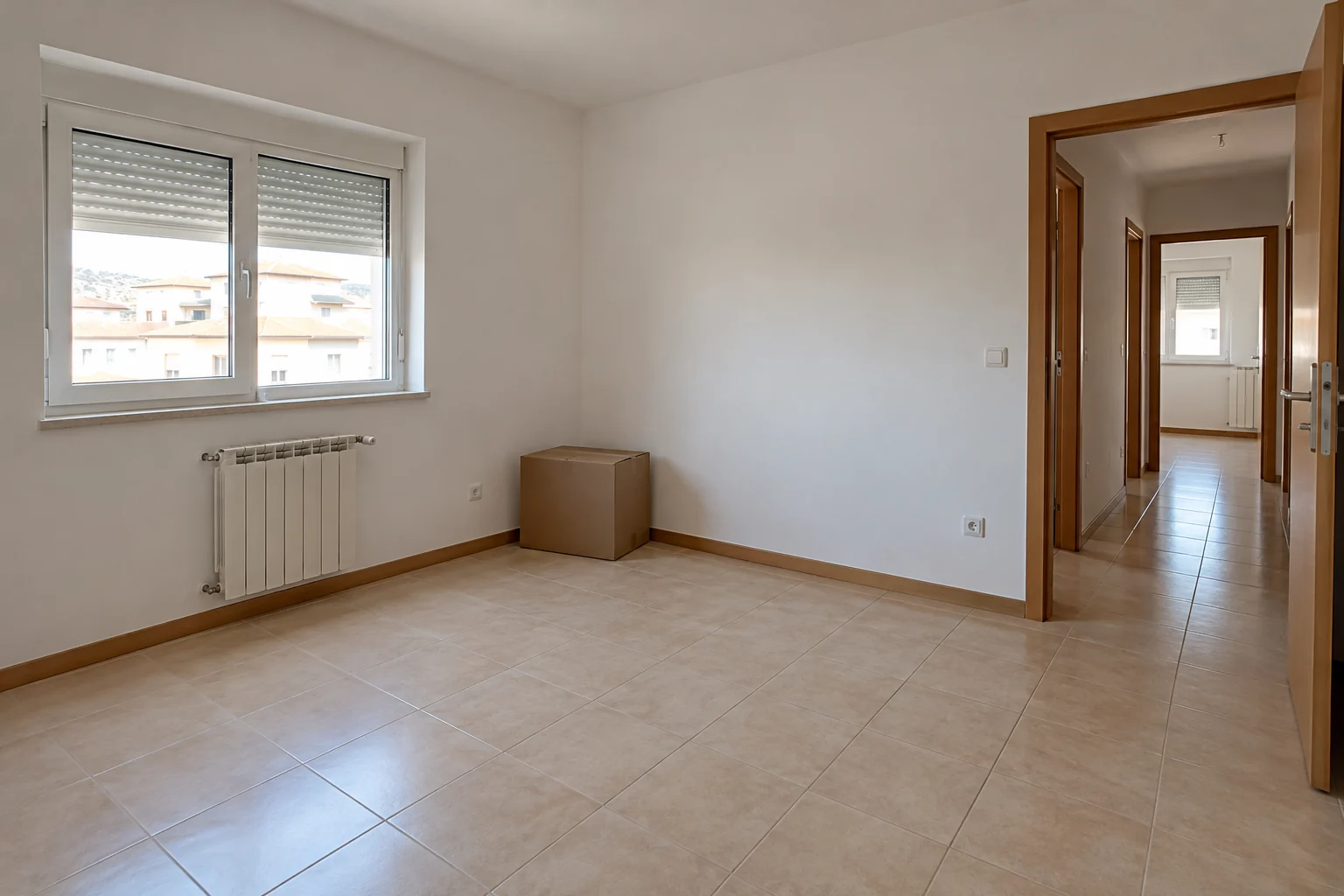 Divisão de um apartamento comum preparado para uma mudança